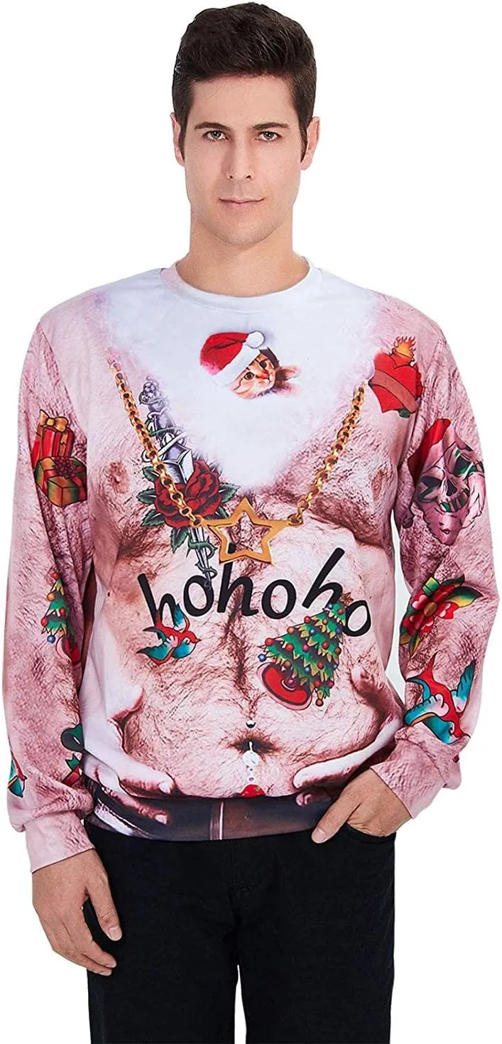 Goodstoworld Mens/Womens Ugliest Christmas Sweatshirt 3D Unique Hilarious Graphic Pullover Shirt S-4XL