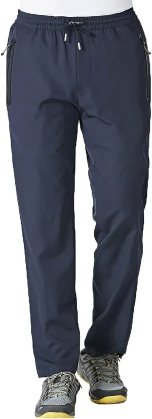 Gopune Men's Lightweight Hiking Running Sweatpants Quick Dry Outdoor Athletic Casual Pants with Zipper Pockets