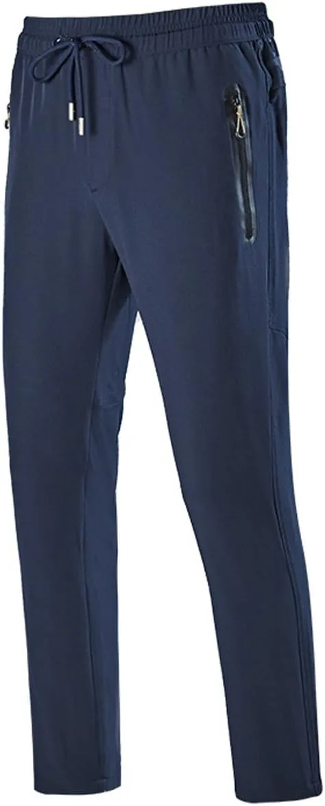 Gopune Men's Lightweight Hiking Running Sweatpants Quick Dry Outdoor Athletic Casual Pants with Zipper Pockets