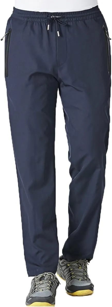 Gopune Men's Lightweight Hiking Running Sweatpants Quick Dry Outdoor Athletic Casual Pants with Zipper Pockets