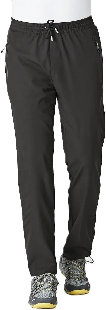 Gopune Men's Lightweight Hiking Running Sweatpants Quick Dry Outdoor Athletic Casual Pants with Zipper Pockets