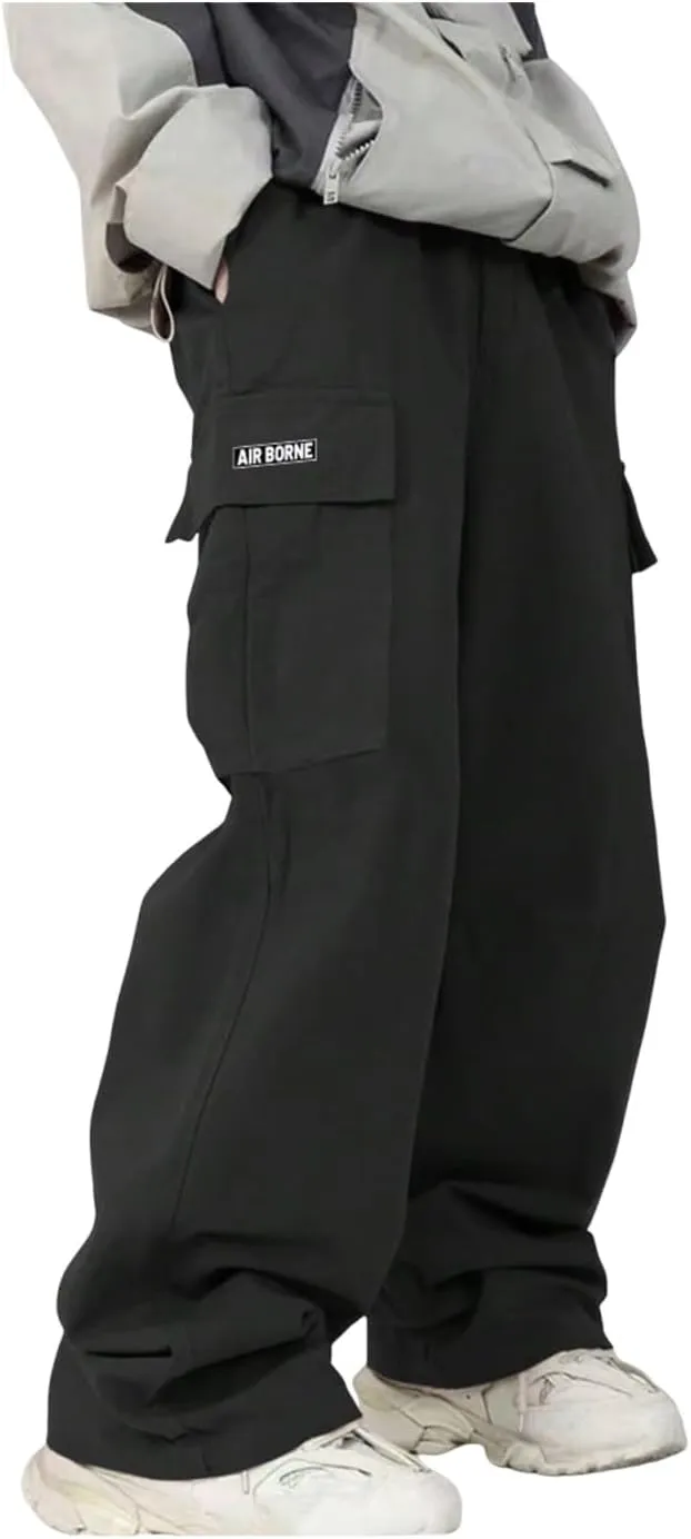 GORGLITTER Boy's Baggy Cargo Pants Casual Drawstring Waist Wide Leg Pants Joggers