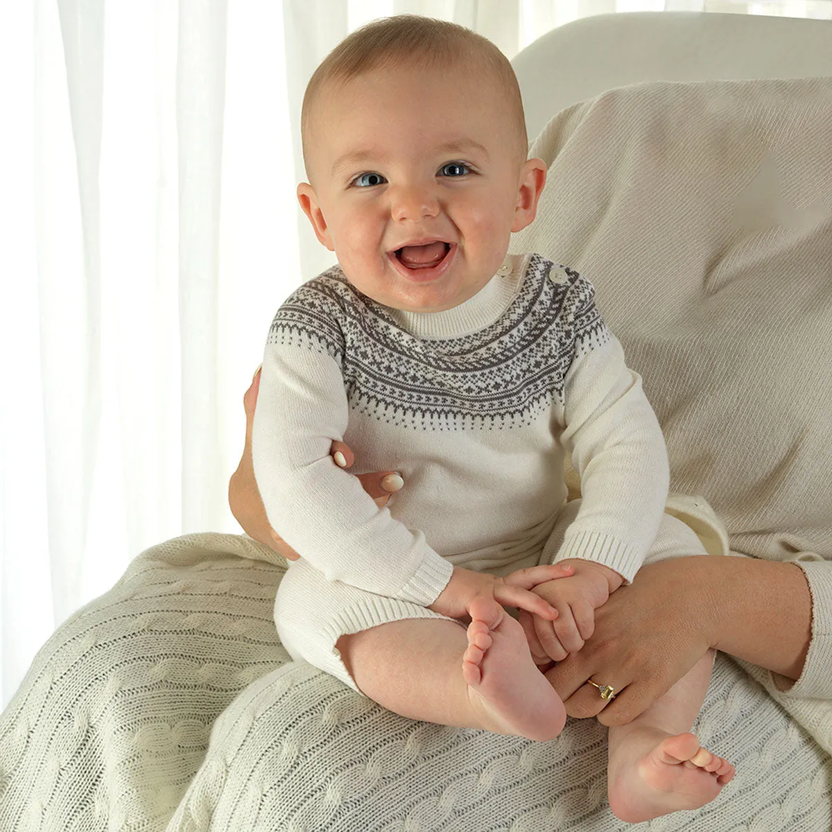 Grey Fairisle Knit Playsuit