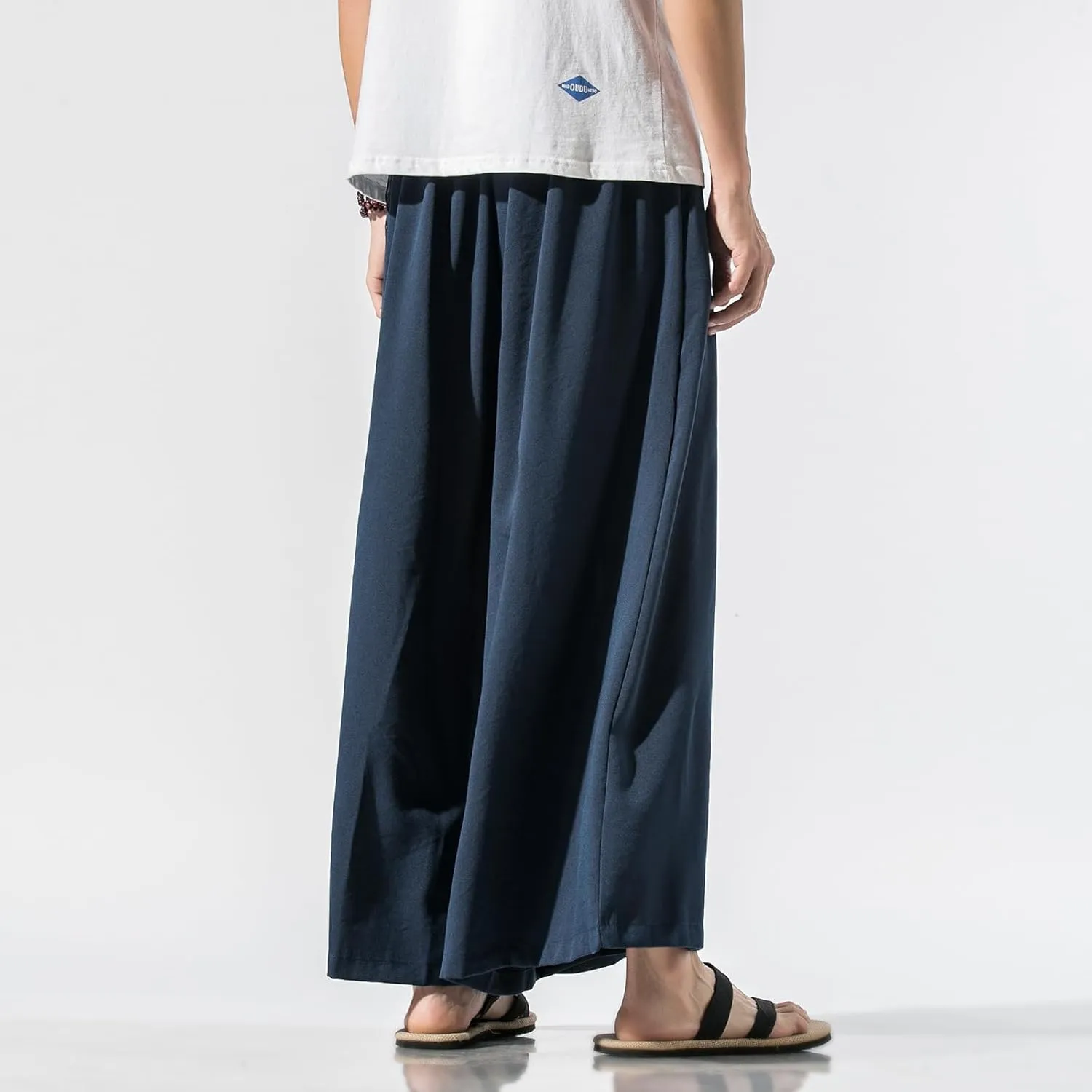 GURUNVANI Men's Wide Leg Pants Japanese Yoga Pants Hip Hop Baggy Trousers
