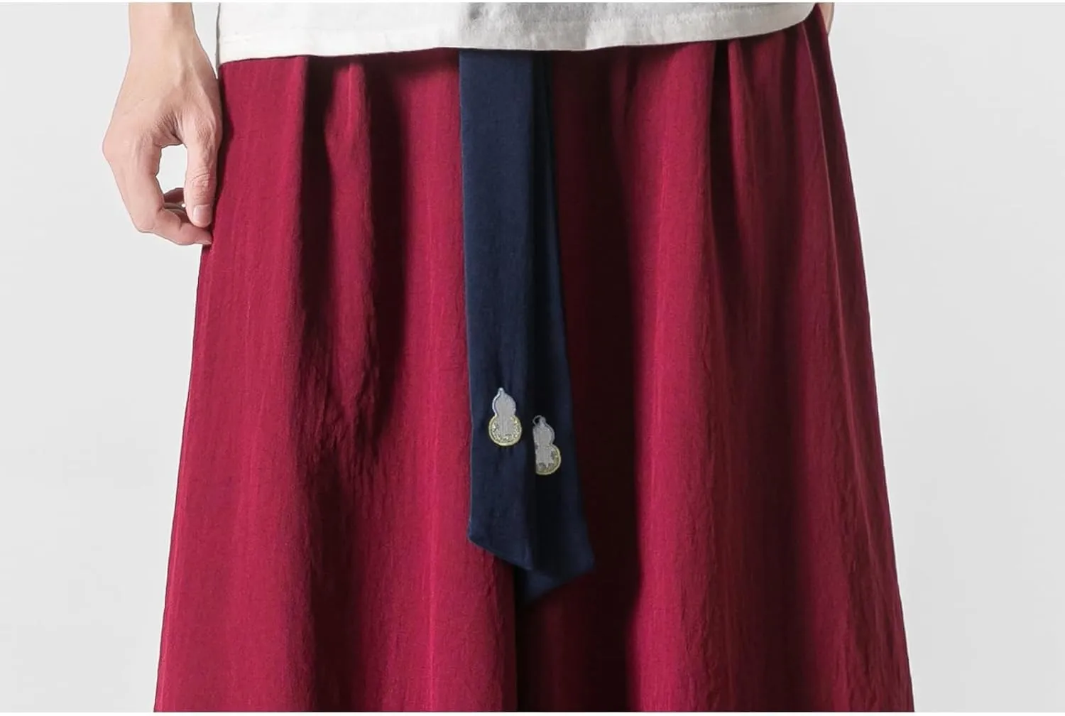GURUNVANI Men's Wide Leg Pants Japanese Yoga Pants Hip Hop Baggy Trousers