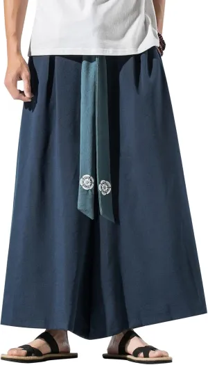 GURUNVANI Men's Wide Leg Pants Japanese Yoga Pants Hip Hop Baggy Trousers