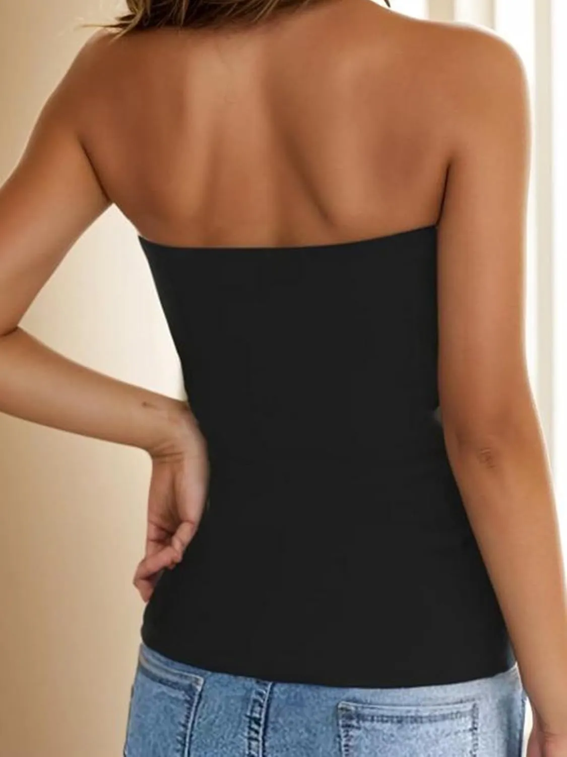 H HIAMIGOS 3 Pack Women's Strapless Cotton Long Tube Top Sleeveless Stretchy Cute Bandeau Tops Non Padded