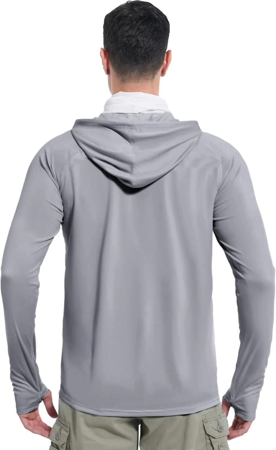 isnowood Sun Shirt UPF 50  Men's Fishing Long Sleeve Hooded Rash Guard Hiking Swimming Running UV Protection Hoodie