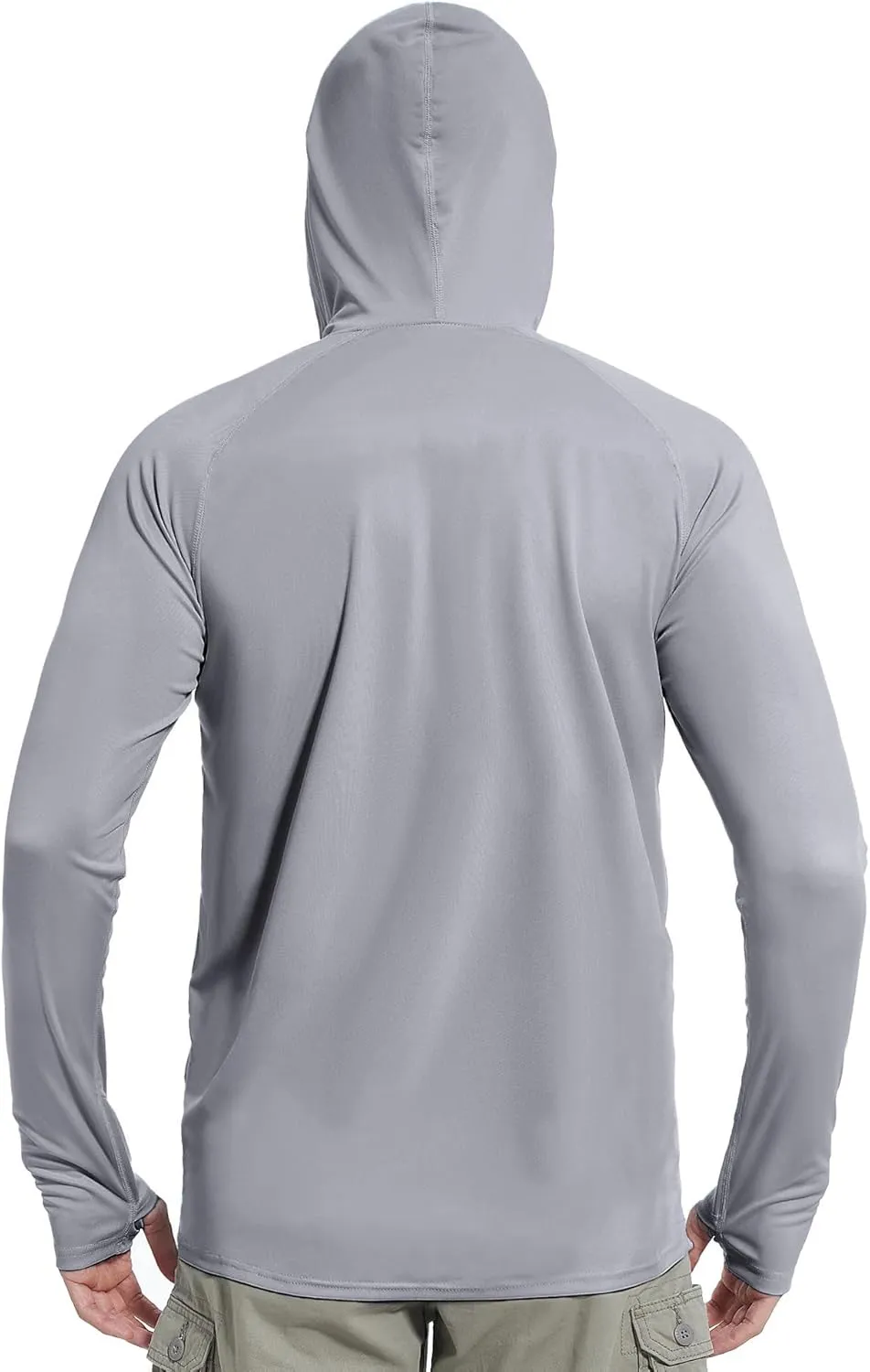 isnowood Sun Shirt UPF 50  Men's Fishing Long Sleeve Hooded Rash Guard Hiking Swimming Running UV Protection Hoodie