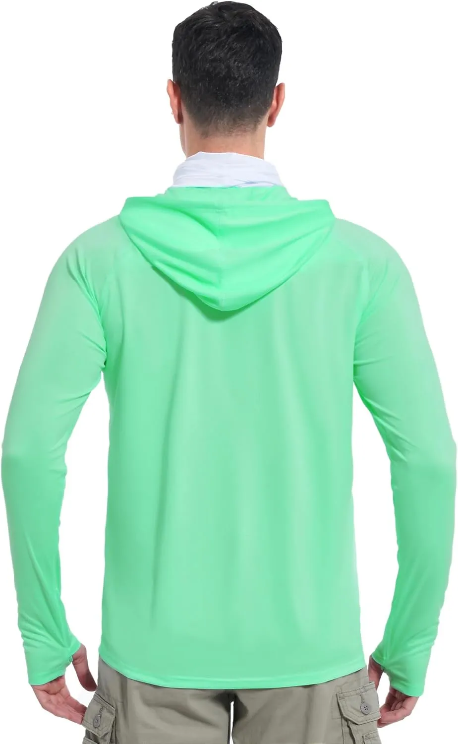 isnowood Sun Shirt UPF 50  Men's Fishing Long Sleeve Hooded Rash Guard Hiking Swimming Running UV Protection Hoodie