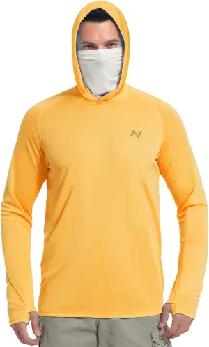 isnowood Sun Shirt UPF 50  Men's Fishing Long Sleeve Hooded Rash Guard Hiking Swimming Running UV Protection Hoodie