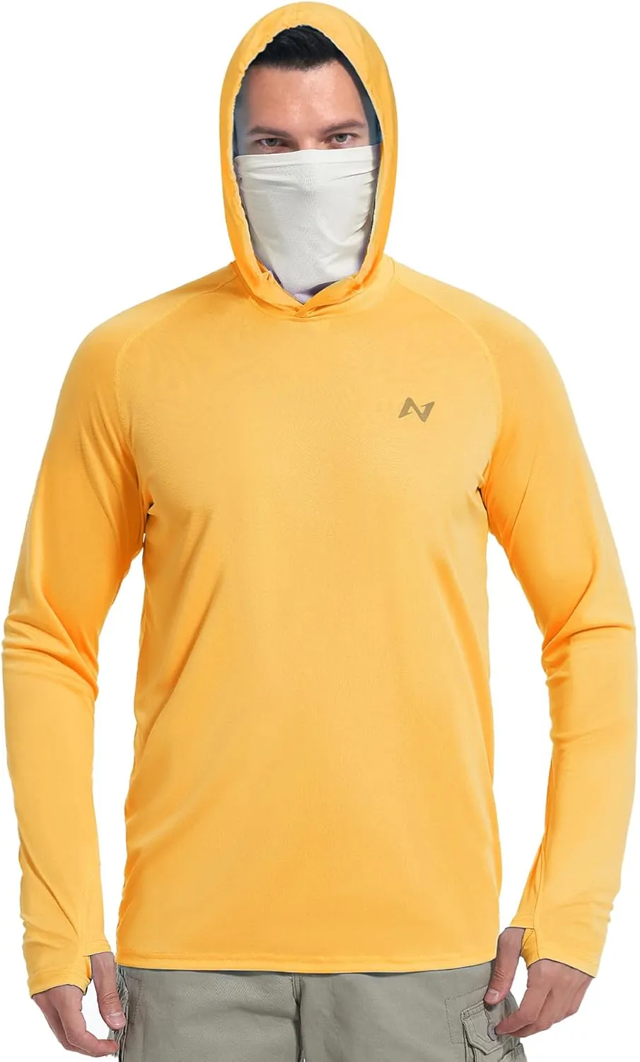 isnowood Sun Shirt UPF 50  Men's Fishing Long Sleeve Hooded Rash Guard Hiking Swimming Running UV Protection Hoodie