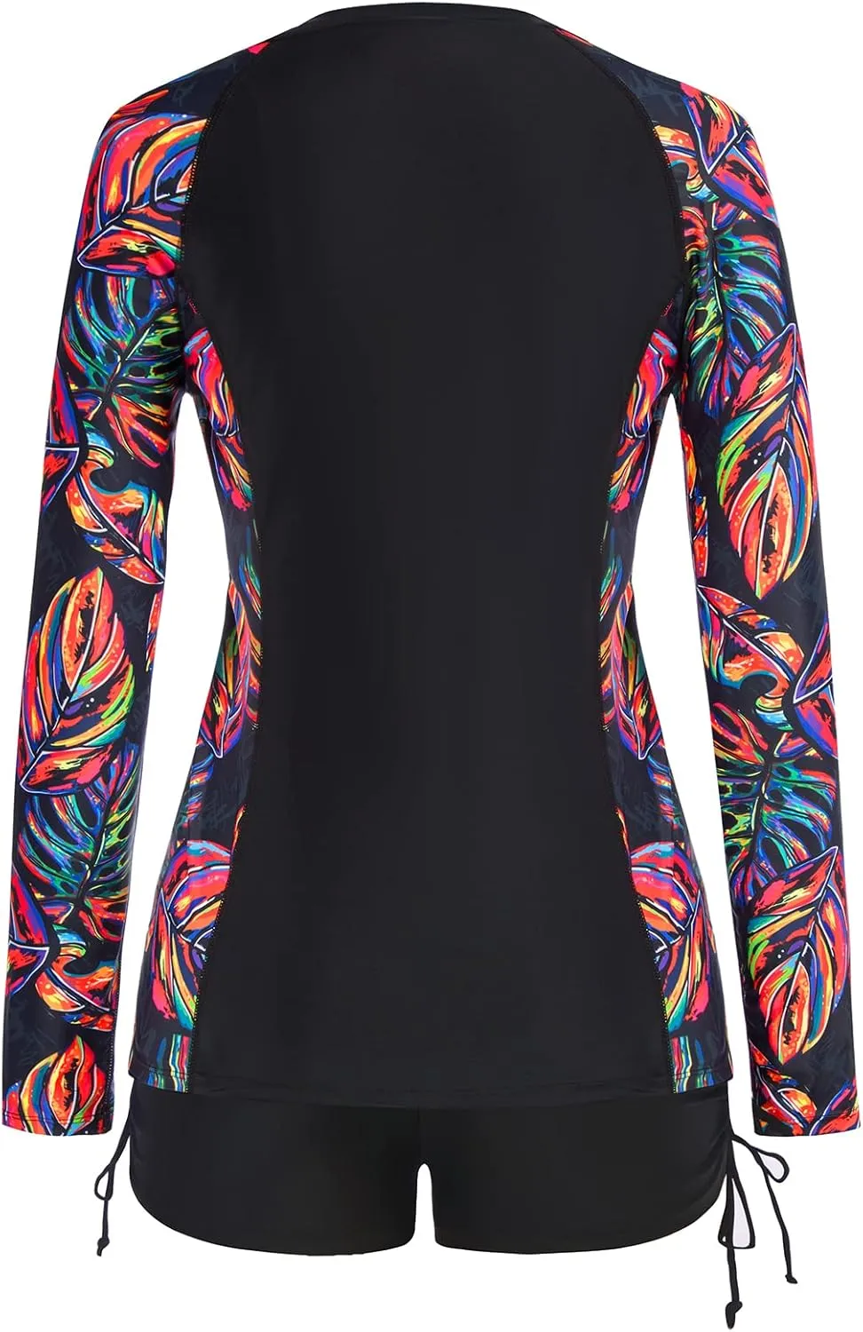JASAMBAC Women 3 Piece Rash Guard Long Sleeve Zip Up Swimsuits with Boyshort UV UPF 50  Swim Shirt Built in Bra