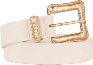 JASGOOD Plus Size Women's Leather Belt for Jeans Pants, Fashion Ladies Waist Belt with Gold Buckle