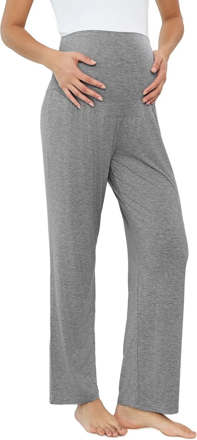 Joyaria Womens Maternity/Pregnancy Sweatpants Long Yoga/Pajama/Lounge Pants Over The Belly