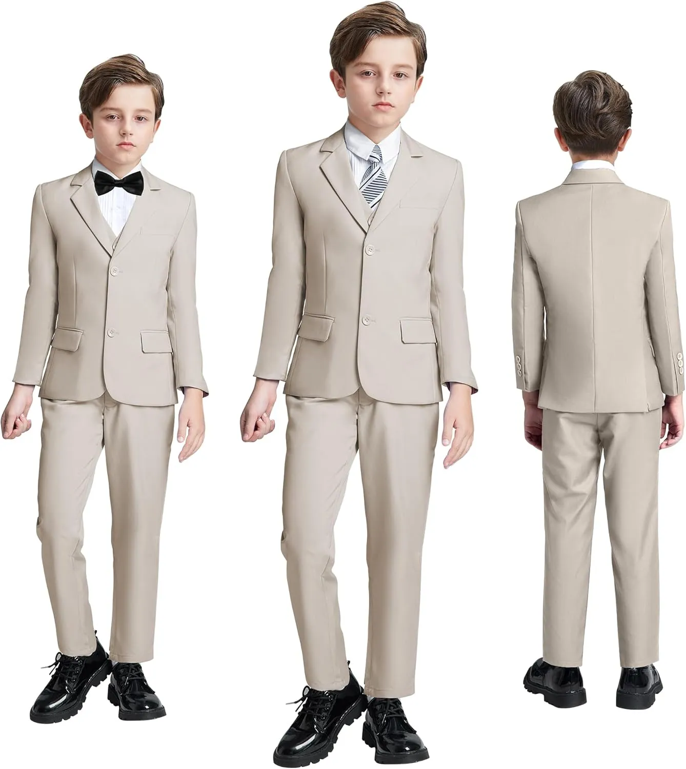 JPF Boy's Formal Suit Set Slim Fit Kids Tuxedo Suits for Wedding Teen Toddler Boy Dress Suit Outfit