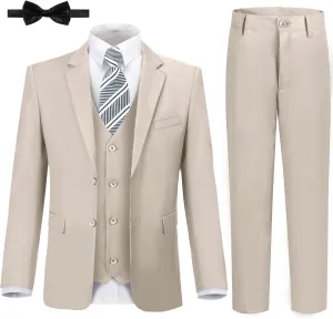 JPF Boy's Formal Suit Set Slim Fit Kids Tuxedo Suits for Wedding Teen Toddler Boy Dress Suit Outfit
