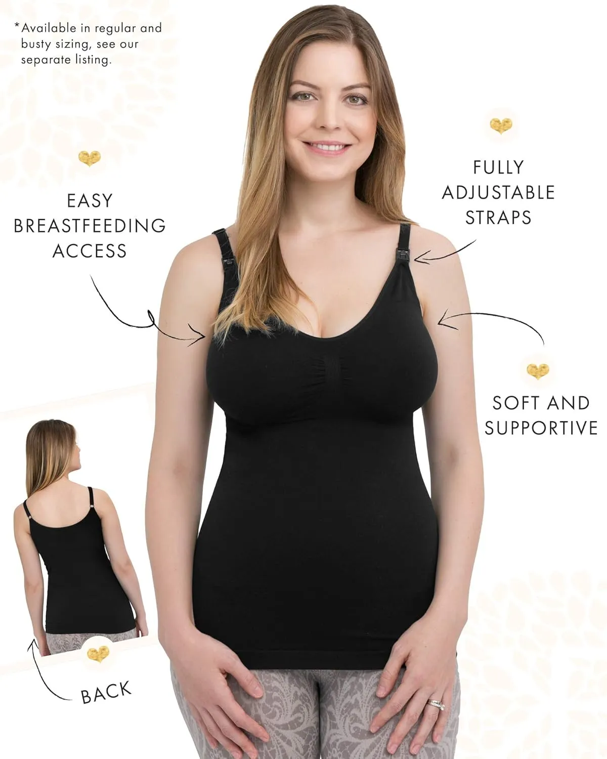 Kindred Bravely Simply Sublime Maternity & Nursing Tank Top Cami with Built-in Bra