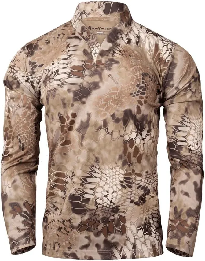 Kryptek Dallol LS Rugby Shirt for Men - Advanced Cool Touch Tech, Moisture Wicking, Quick Dry, UPF Protection