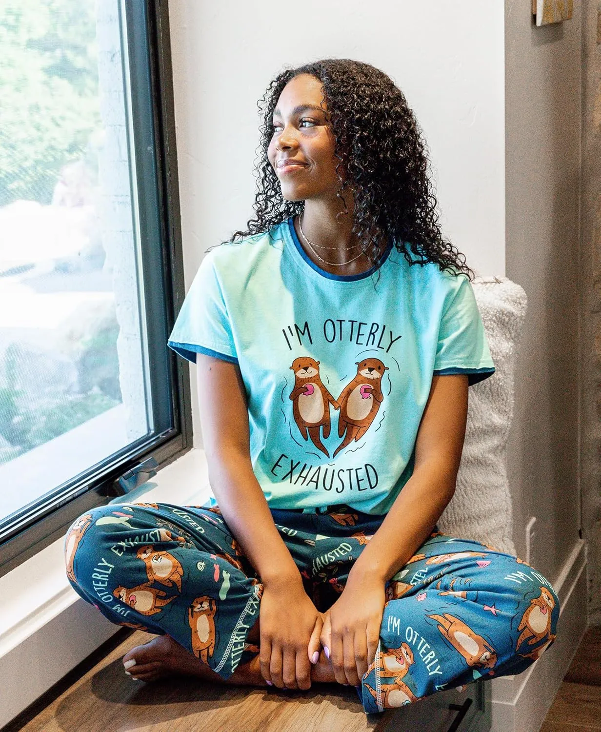 Lazy One Pajamas for Women, Cute Ocean Pajama Pants and Top Separates