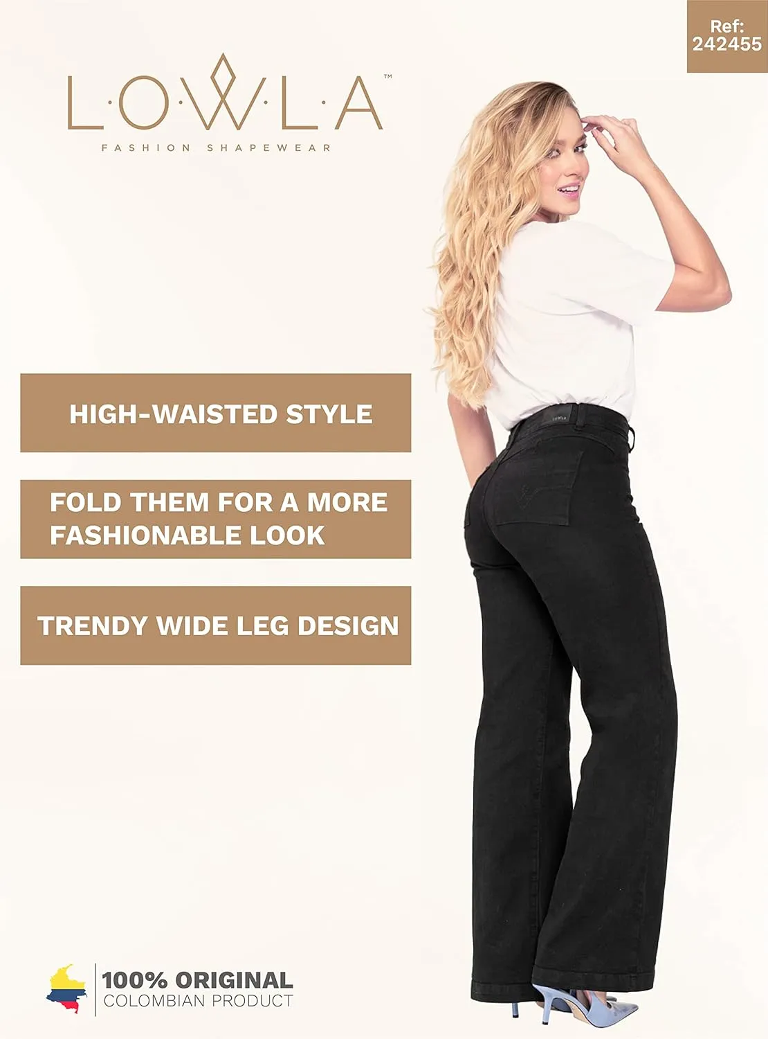 LOWLA Colombian Butt Lift Jeans for Women Pantalones Colombianos Levanta Cola
