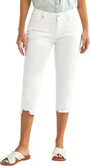 luvamia Jean Capri Pants for Women High Waisted Ripped Skinny Jeans Stretchy Denim Capris Cropped Jeggings with Pockets