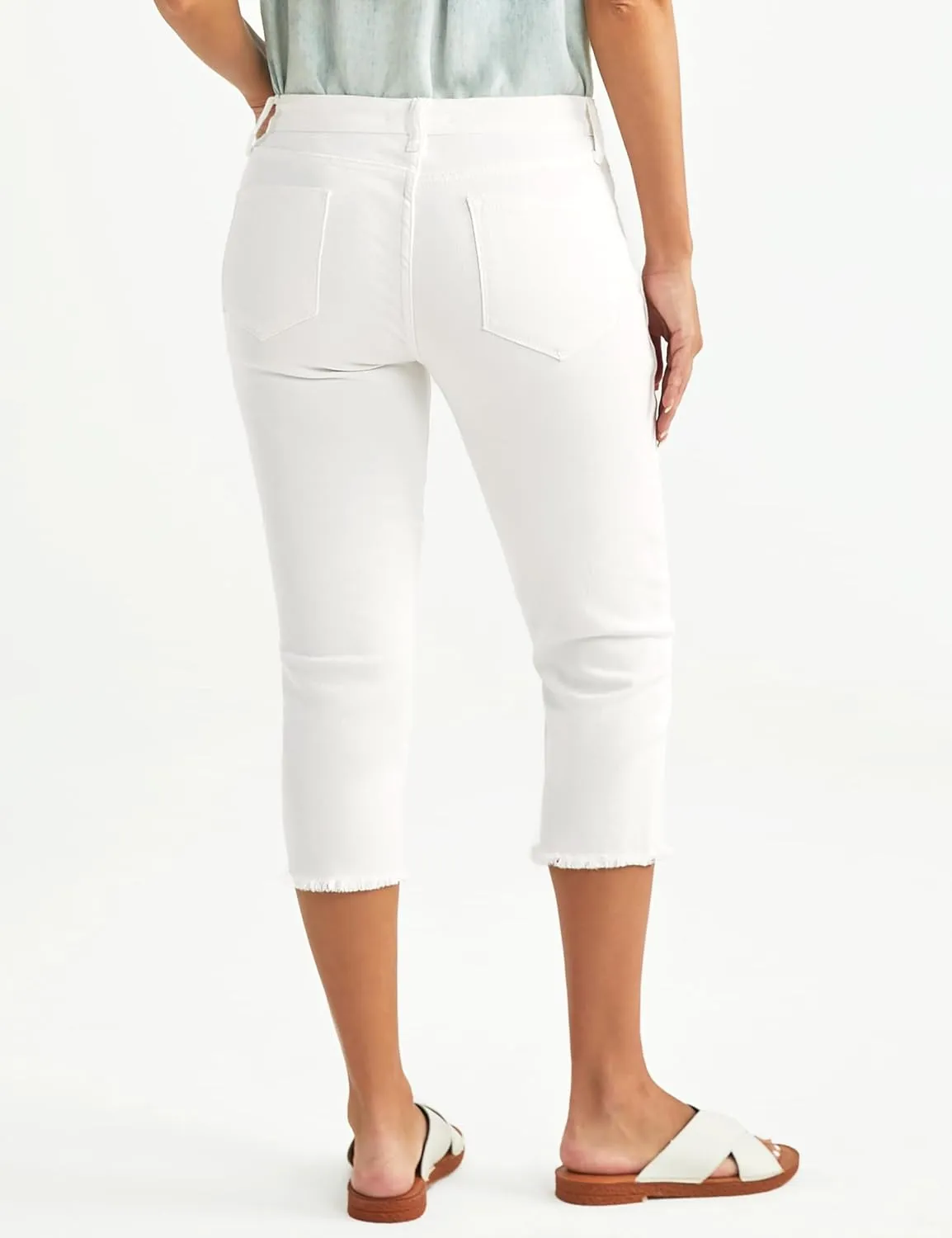 luvamia Jean Capri Pants for Women High Waisted Ripped Skinny Jeans Stretchy Denim Capris Cropped Jeggings with Pockets