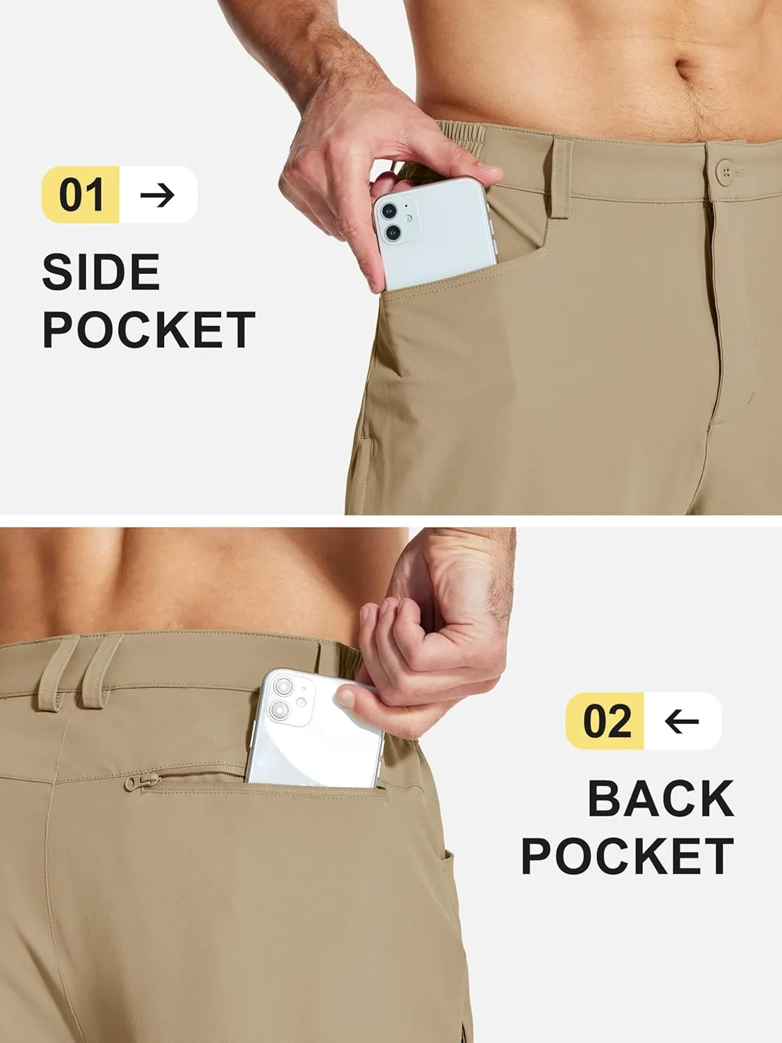 MAGCOMSEN Men's Lightweight Hiking Pants with 4 Pockets Water Resistant Quick Dry Fishing Travel Work Outddoor Pants