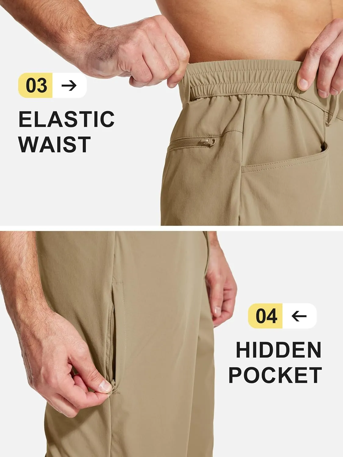 MAGCOMSEN Men's Lightweight Hiking Pants with 4 Pockets Water Resistant Quick Dry Fishing Travel Work Outddoor Pants