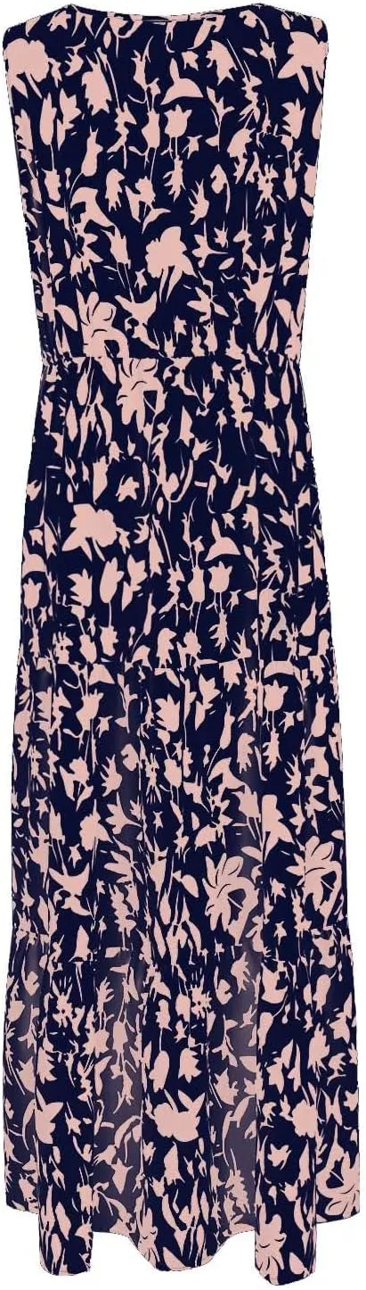 Maxi Dresses for Women Summer Wrap V Neck Long Floral Dress Elegant Formal Wedding Guest Dresses Boho Flowy Sundress