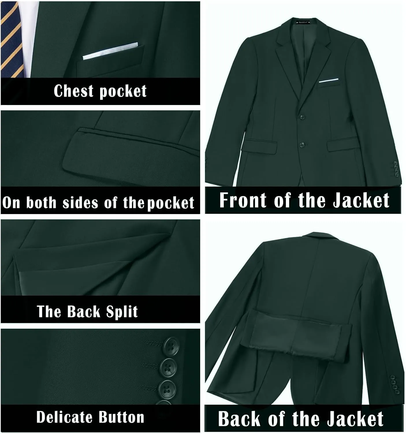 Men Suit 2 Piece Groomsmen Tuxedo Prom Blazer Slim Fit Suits Two Button Wedding Dress Jacket Pants Set with Tie