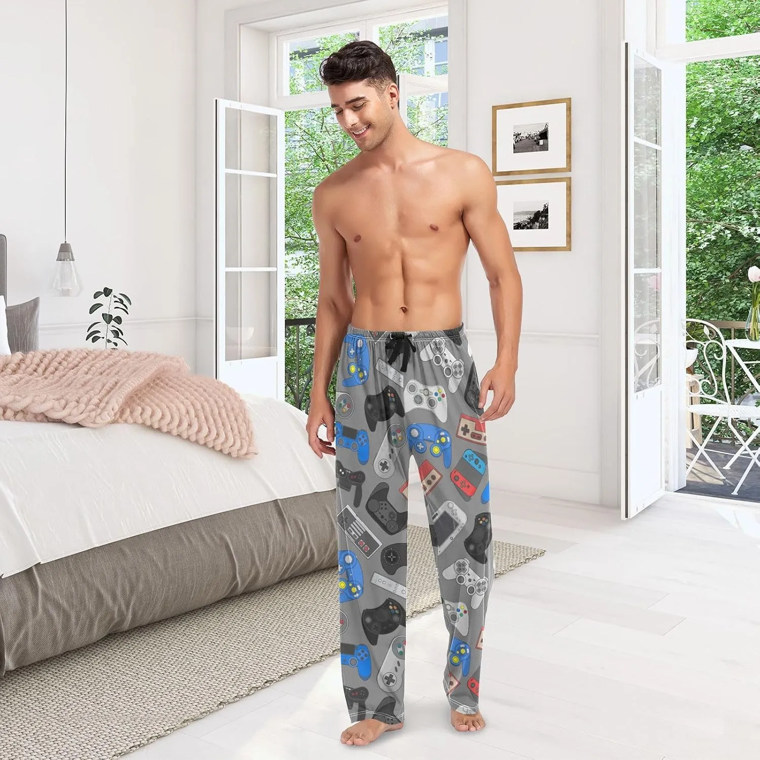 Men Women Pajama Pant Lounge Pajama Bottoms Elastic Waistband Sleepwear PJs Sleep Pants
