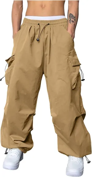 Mens Cargo Pant Casual Work Pant Elastic Waist Cotton Cargo Joggers Men with Multiple Pockets