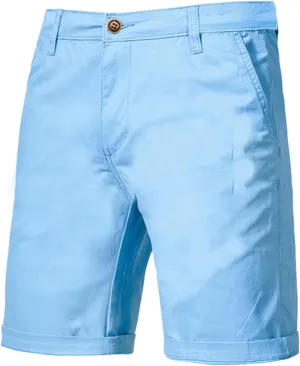 Men's Casual Chino Shorts Solid Straight Leg Cargo Shorts Flat Front Stretch Pants Slim Fit Summer Pants with Pockets