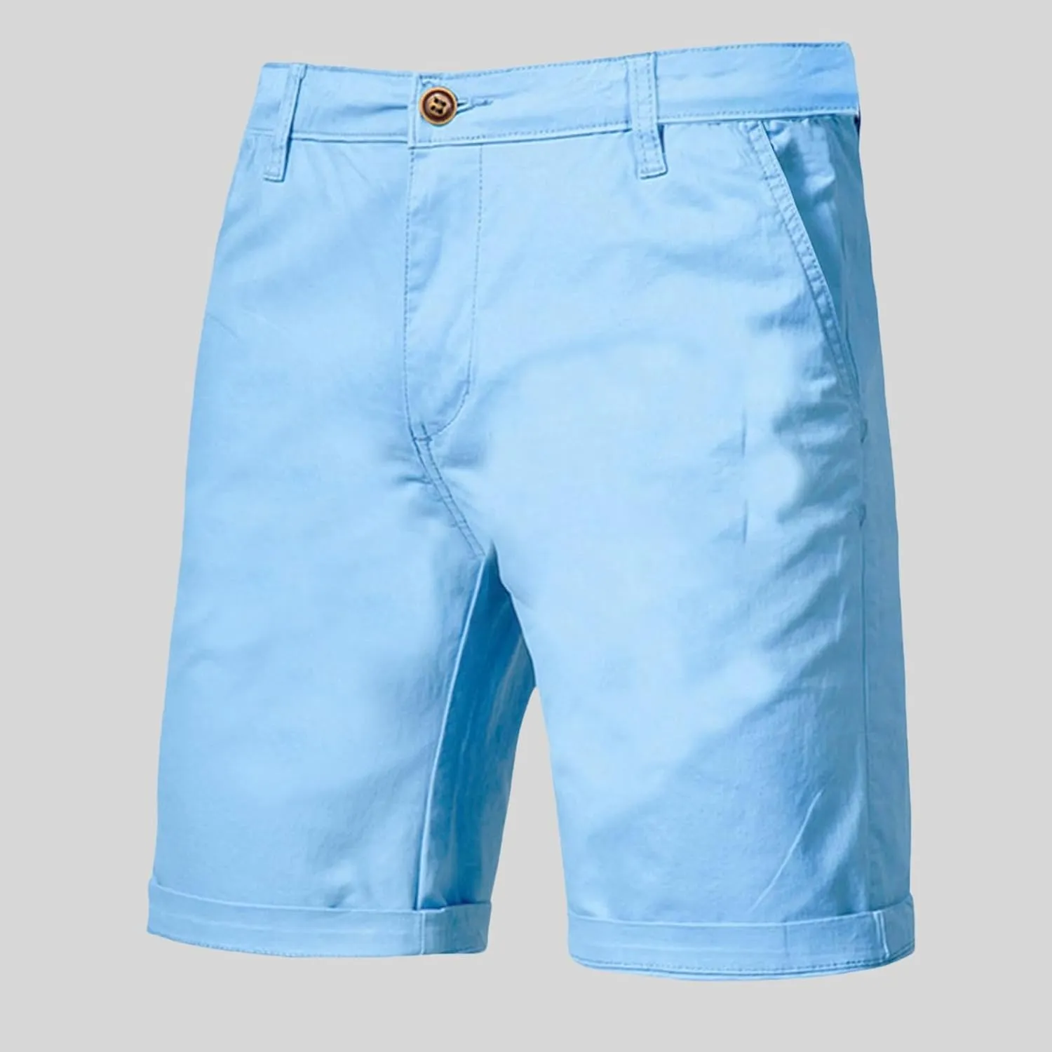 Men's Casual Chino Shorts Solid Straight Leg Cargo Shorts Flat Front Stretch Pants Slim Fit Summer Pants with Pockets