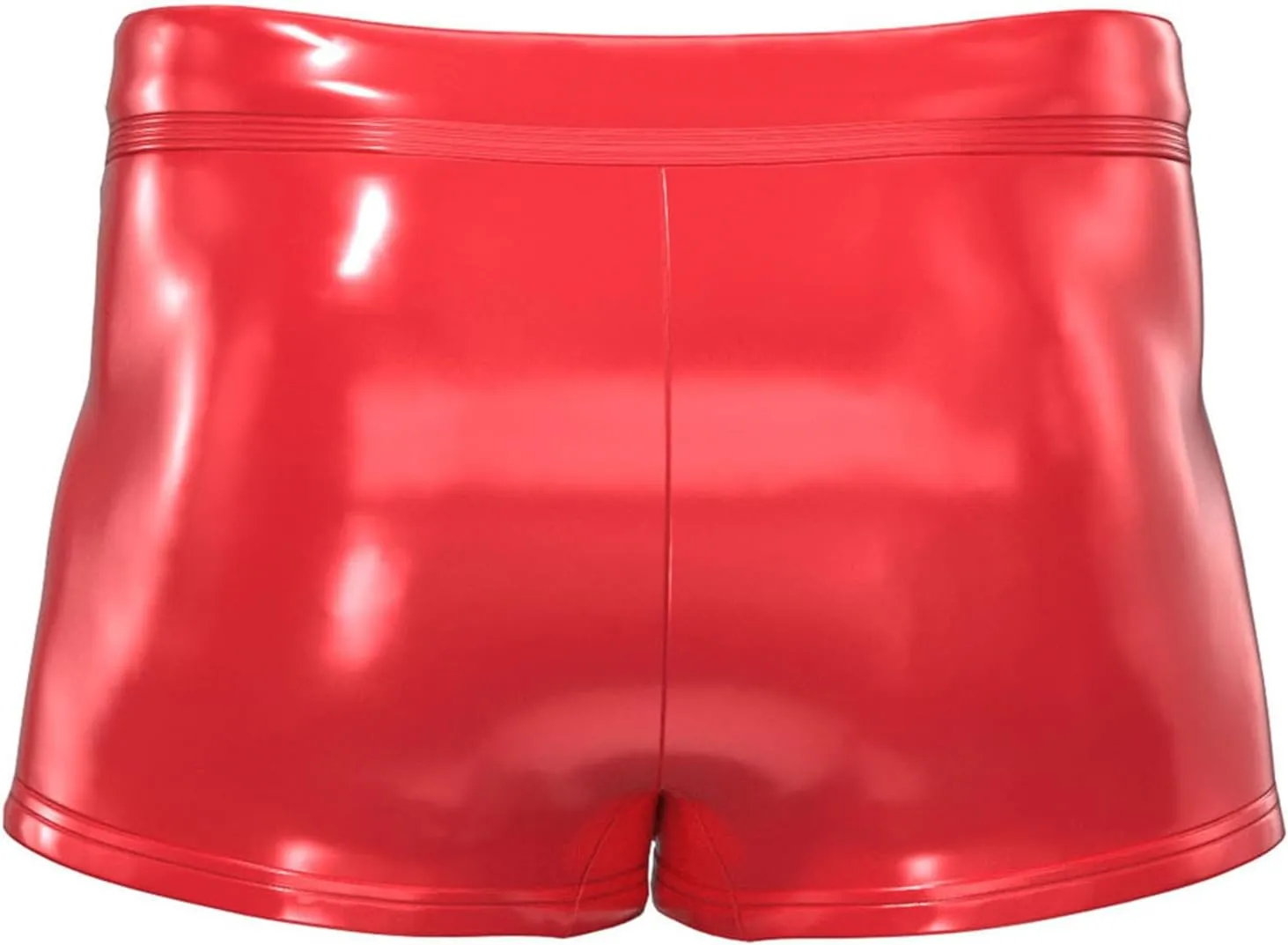 Mens Sexy Patent Leather Shorts Shiny Metallic Short Pants Zipper Button Crotch Boxer Briefs