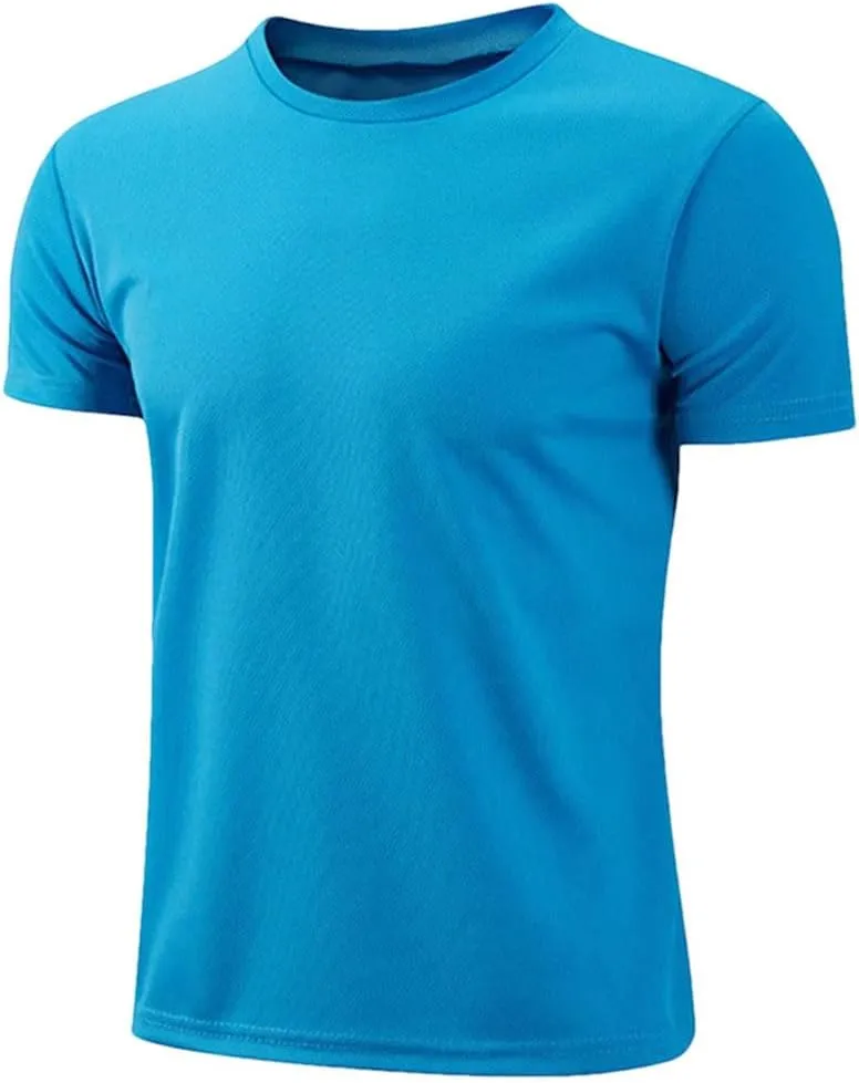 Mens Short Sleeve Top Oversized Solid T-Shirt Casual Soild Shirt Quick Drying Gym