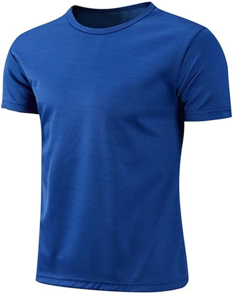 Mens Short Sleeve Top Oversized Solid T-Shirt Casual Soild Shirt Quick Drying Gym