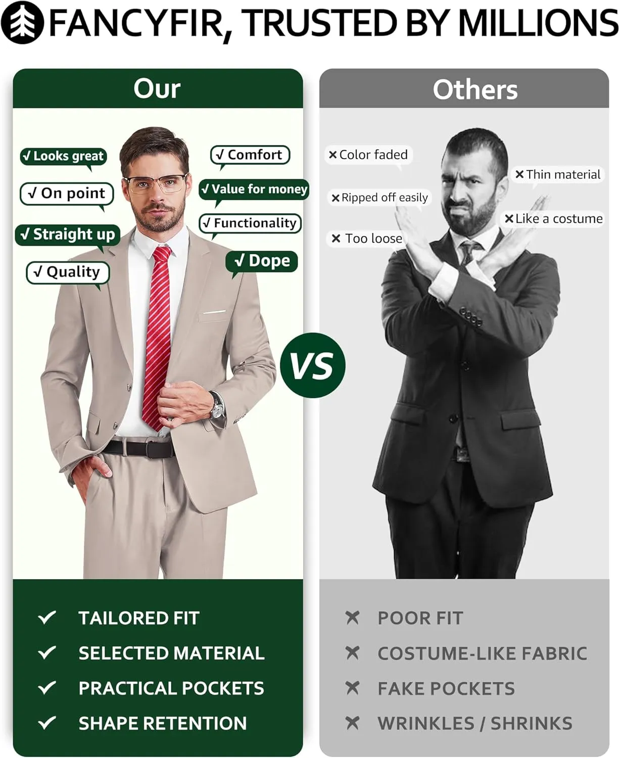 Men's Slim Fit 2 Button 2-Piece Suit Set, Solid Blazer Dress Business Wedding Party Homecoming Jacket Pants