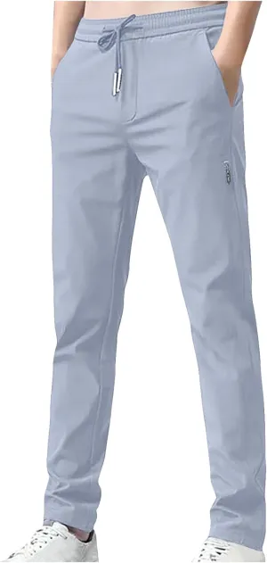 Men's Slim Fit Pants 2024 Casual Lightweight Thin Comfy Chino Pants Drawstring Classic Workout Going Out Work Trousers