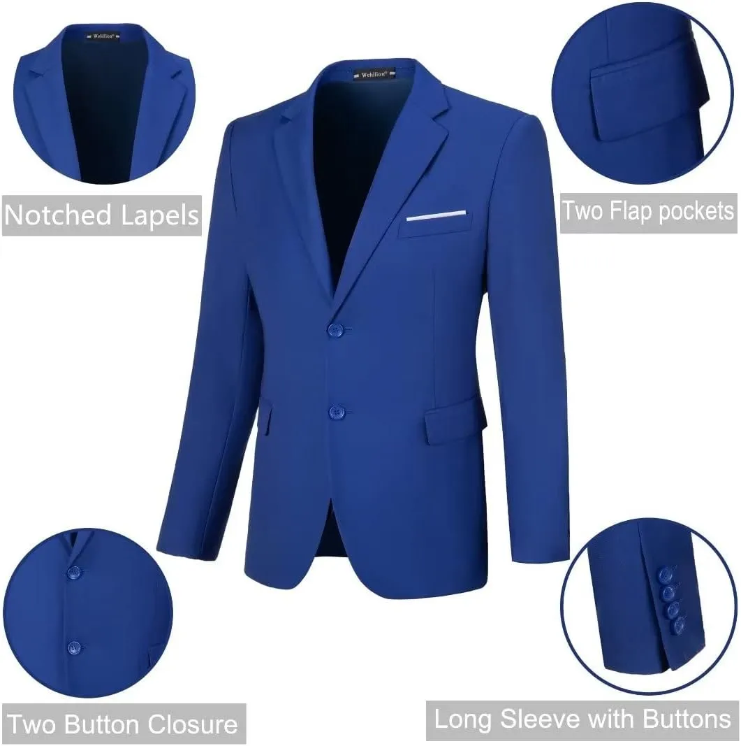 Mens Suits Slim Fit Prom Homecoming Suit for Men Wedding Business Tux Outfit 2 Piece Suit Jacket Blazer Pants Set