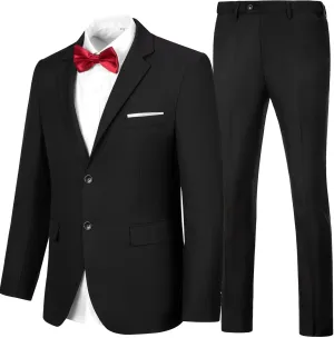 Mens Suits Slim Fit Prom Homecoming Suit for Men Wedding Business Tux Outfit 2 Piece Suit Jacket Blazer Pants Set