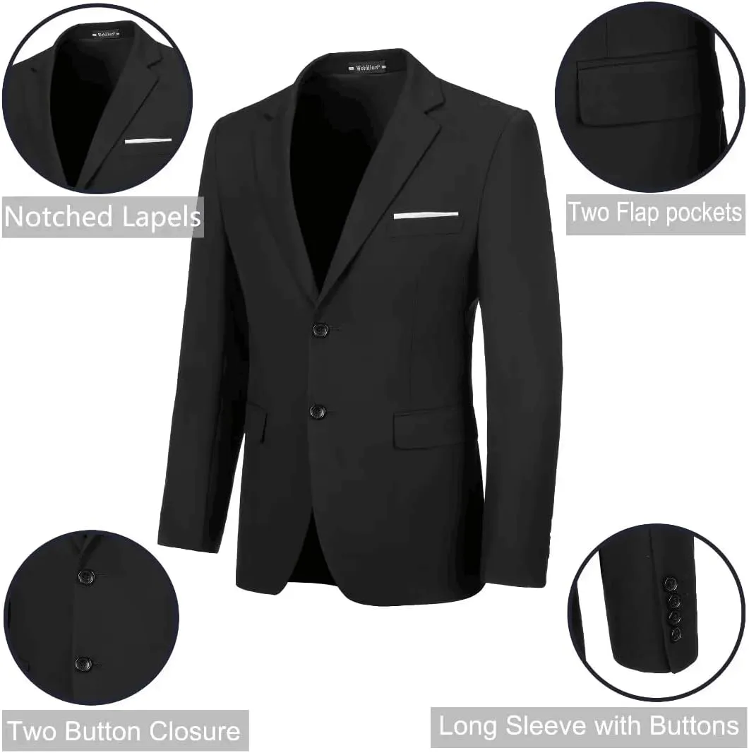 Mens Suits Slim Fit Prom Homecoming Suit for Men Wedding Business Tux Outfit 2 Piece Suit Jacket Blazer Pants Set