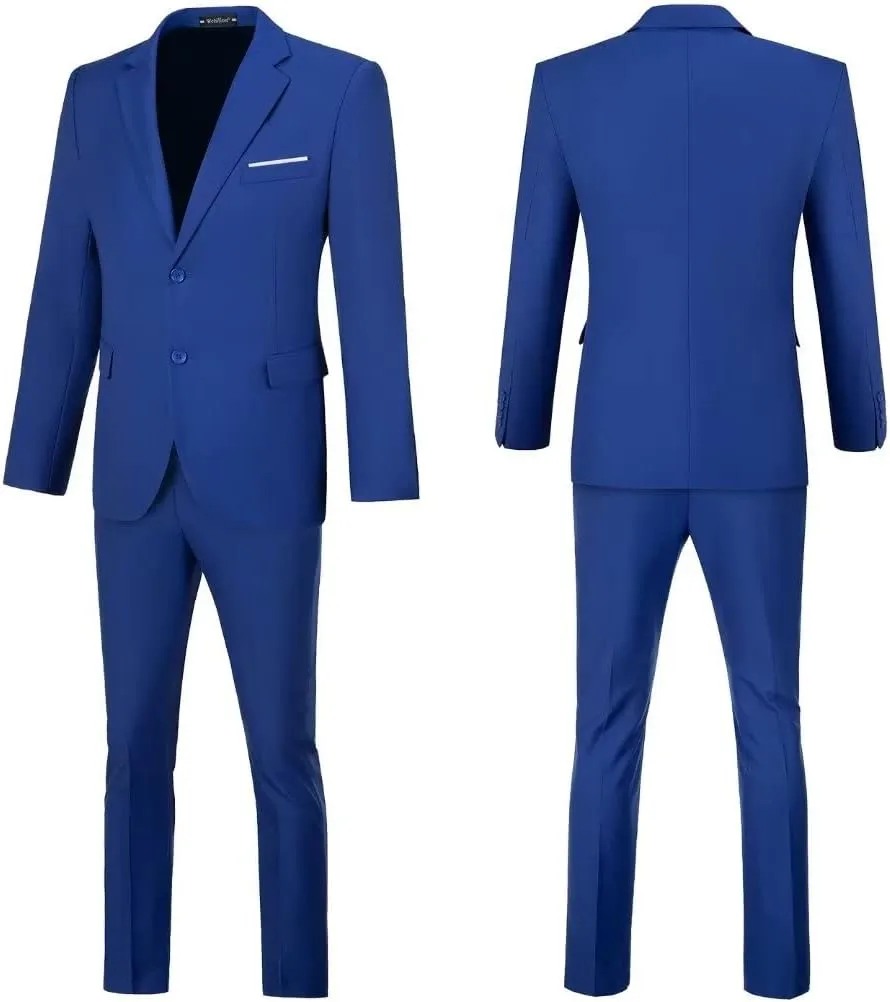 Mens Suits Slim Fit Prom Homecoming Suit for Men Wedding Business Tux Outfit 2 Piece Suit Jacket Blazer Pants Set