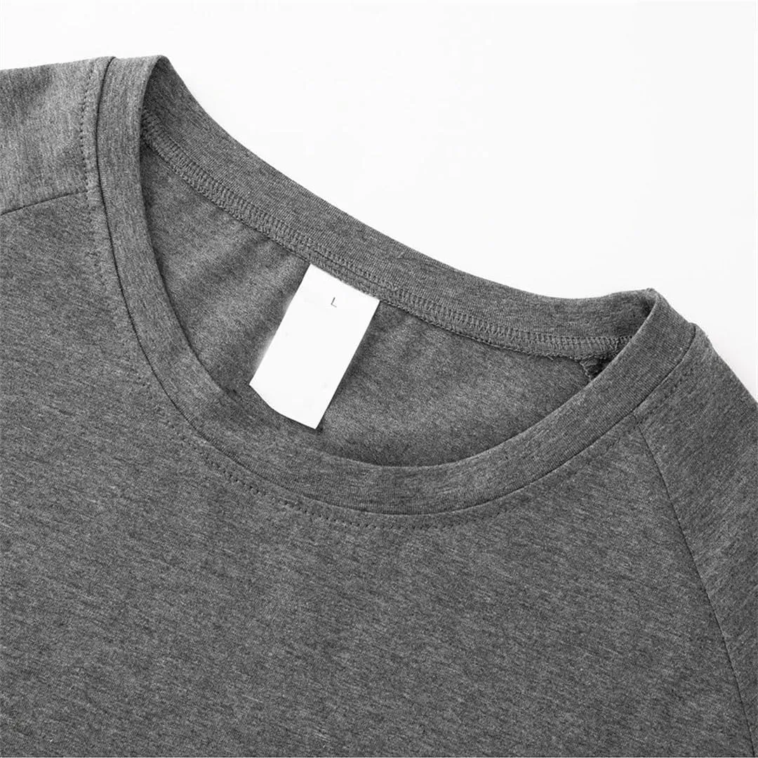 Mens Summer Skinny Fit T Shirt Cotton Short Sleeve Casual Gym Fitness Sport Top