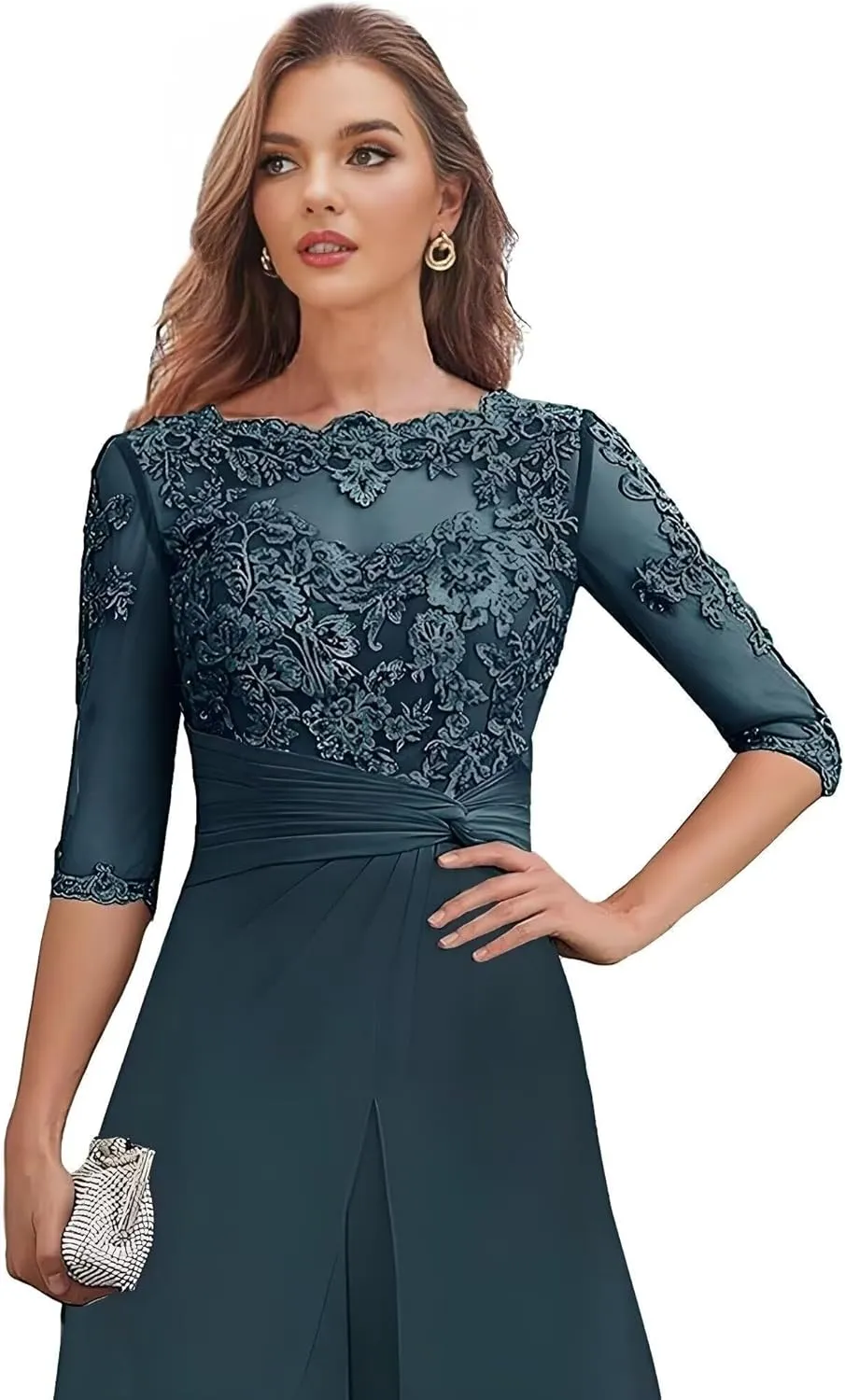 Mother of The Bride Pant Suits for Women Dressy Chiffon Jumpsuit Formal Outfit Wedding Guest Dresses