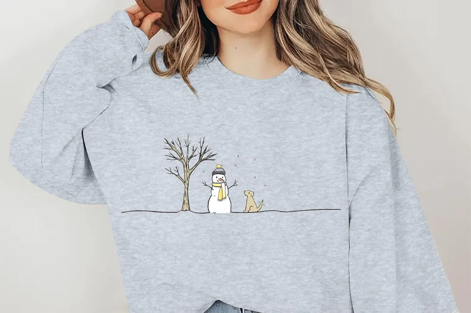 MOUSYA Snowman Sweatshirts for Women Christmas Snowman Sweatshirt Meryy Christmas Pullover Winter Lightweight Top