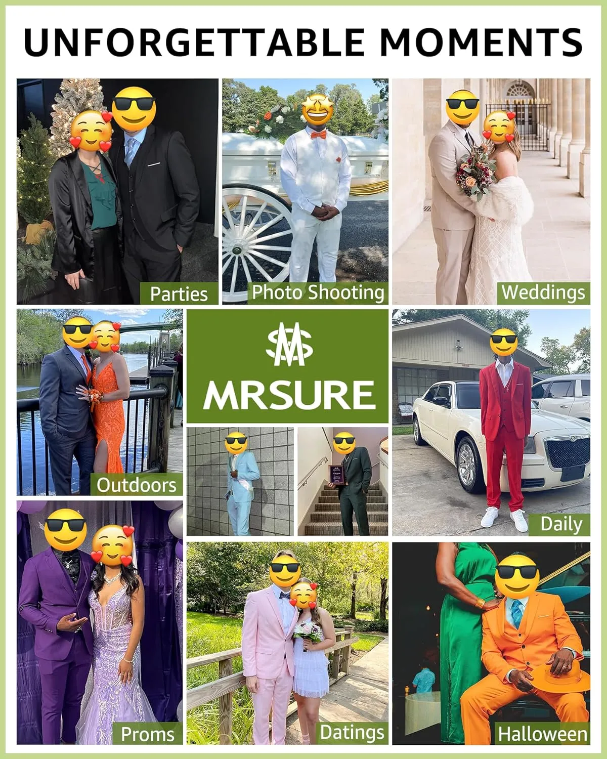 MrSure Men's 2-Piece Suit, Vest Pants Set for Men, Casual Waistcoat with Tie for Prom Wedding Homecoming