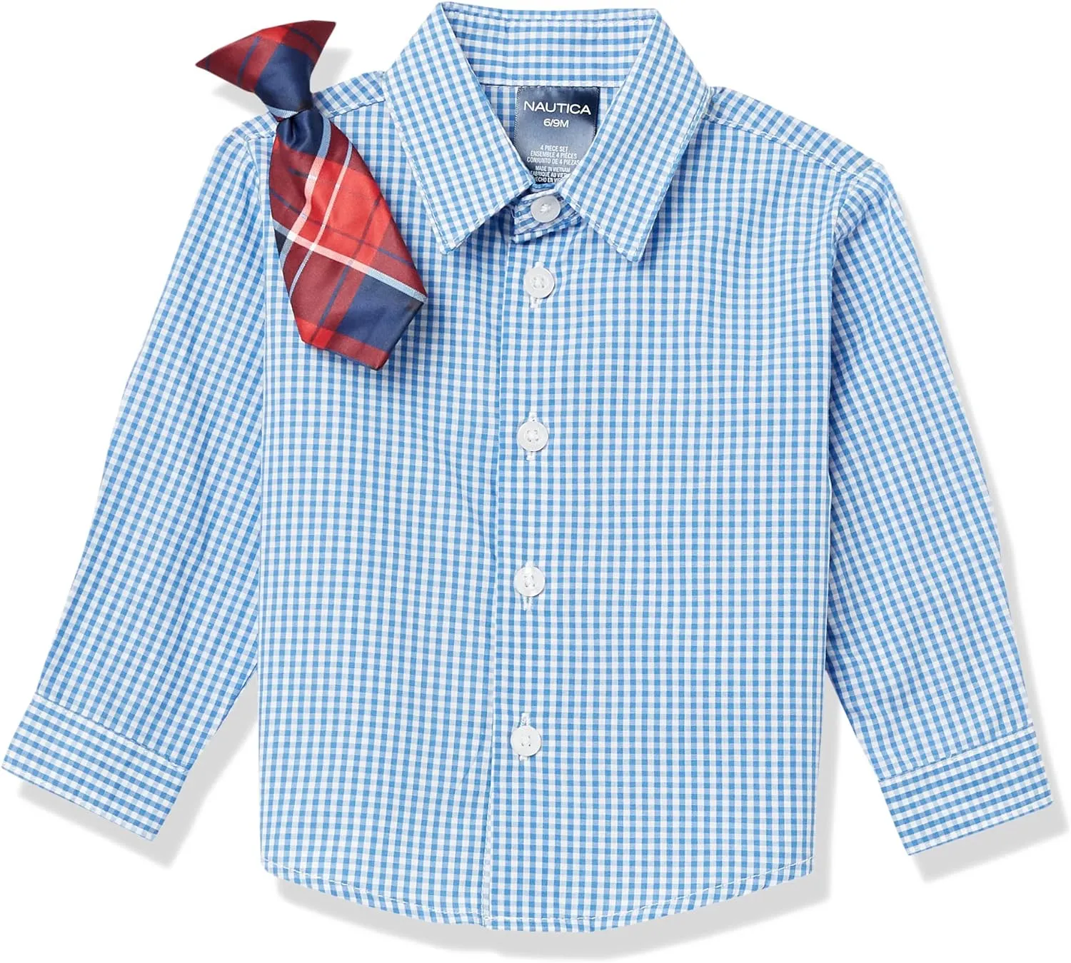 Nautica Baby Boys' 4-Piece Suit Set with Dress Shirt, Jacket, Pants, and Tie