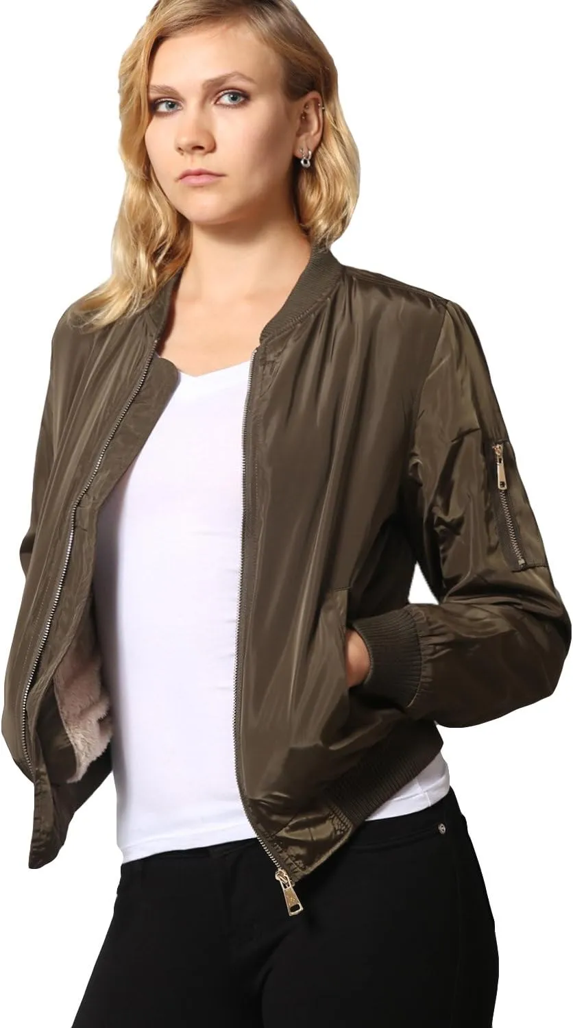 NE PEOPLE Womens Classic Quilted Various Styles Bomber Jacket Coat (S-3XL)